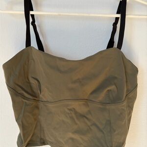 Outdoor Voices Olive Top with Black Accents
